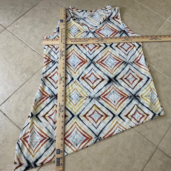 Lane Bryant Tunic Top Geometric print asymmetric tie hem  sleeveless size 14 /16 - Picture 5 of 11